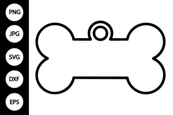Download Dog Bone Tag Outline SVG - Dog Collection