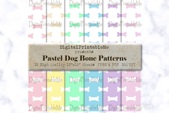 Download Dog Bone Print Rainbow Digital Paper - Dog Collection