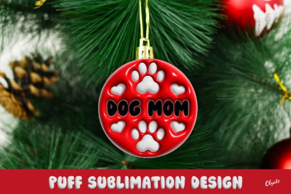 Download 3D Inflated Dog Sign. Dog Mom Ornament - Dog Collection