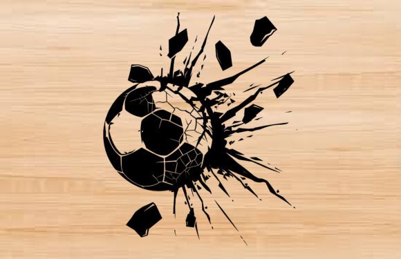Download Soccer Ball Breaking Wall Silhouette SVG - Premium Bundle