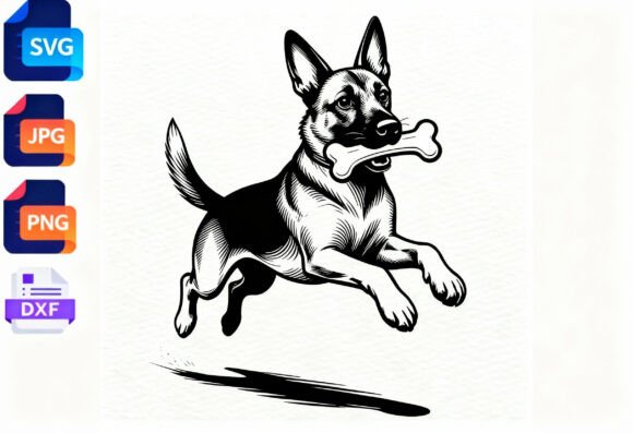 Download German Shepherd Dog Bone SVG Cut File - Dog Collection