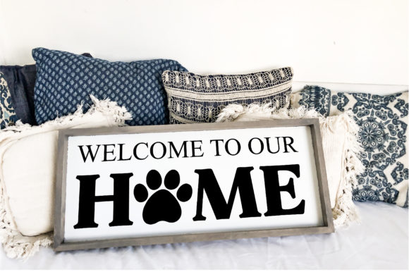 Download Welcome to Our Home Paw Dog SVG Design - Dog Collection