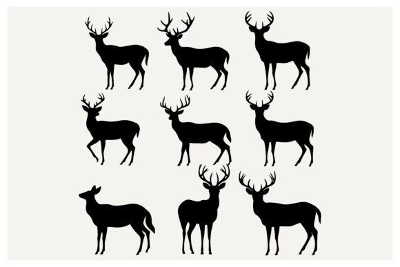 Download Deer, Wild Animal Stag Buck Silhouettes - Wild animal Collection