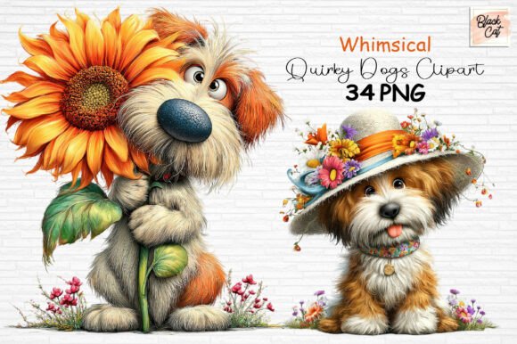Download Whimsical Quirky Dogs Clipart PNG - Dog Collection