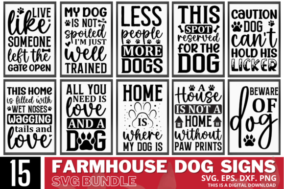 Download Farmhouse Dog Sign Svg Bundle - Dog Collection