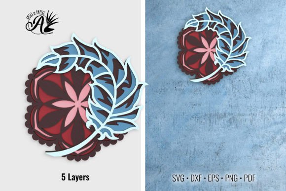 Download Feather and Mandala 3D Layered Art - Layered art Collection