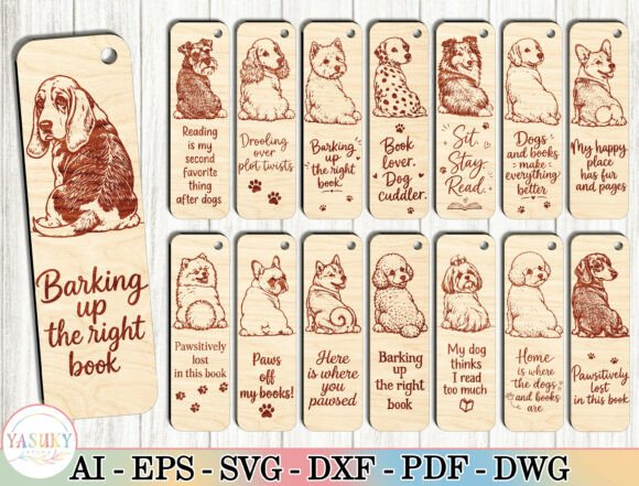 Download Dog Bookmark Laser Cut File SVG Bundle - Dog Collection