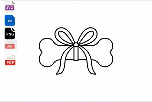 Download Dog Bone with Ribbon SVG Cut File - Dog Collection