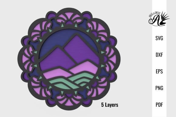 Download Mountain Mandala Layered Art - Layered art Collection