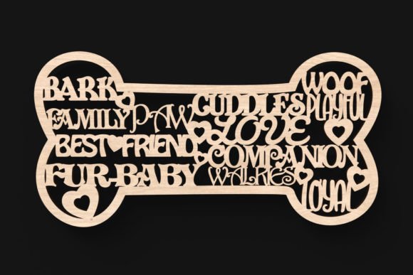 Download Dog Bone Words Sign Svg Laser Cut Files - Dog Collection