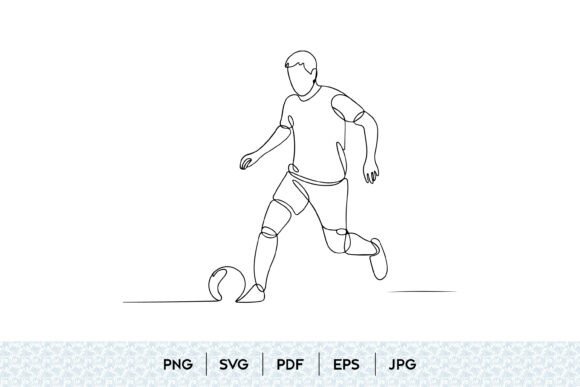 Download Soccer Player One Line SVG - Premium Resources