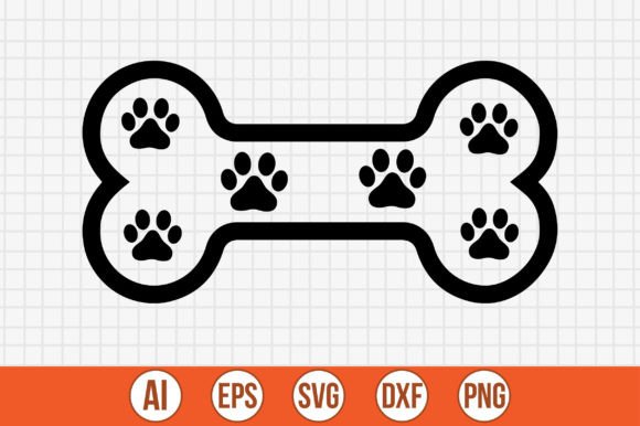 Download Dog Paw and Dog Bone - Dog Collection